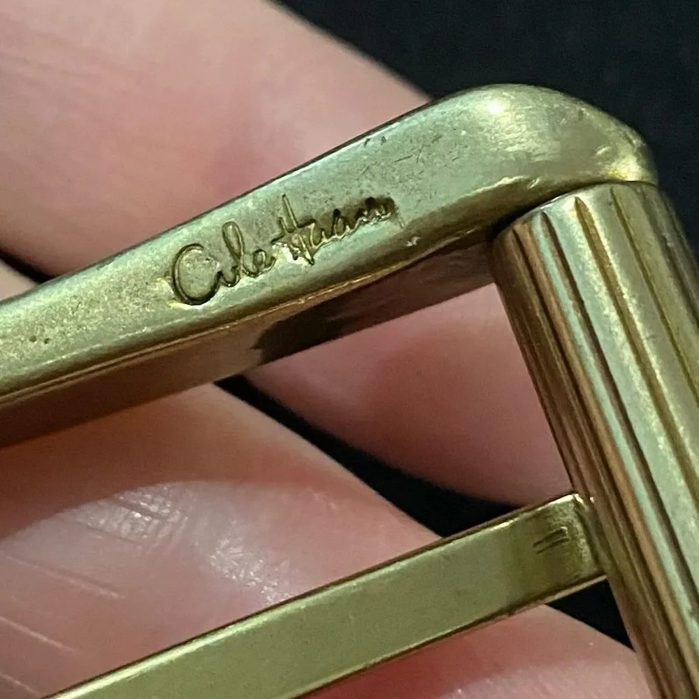 Cole Haan Men’s Brown Woven Leather Belt Solid Brass Buckle Sz 42